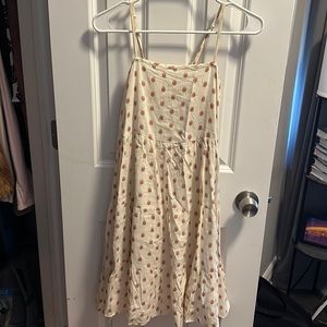 Cream with pink/red polka dots sz XS dress